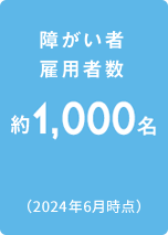 障がい者雇用者数 1,000名以上 （2024年6月時点）