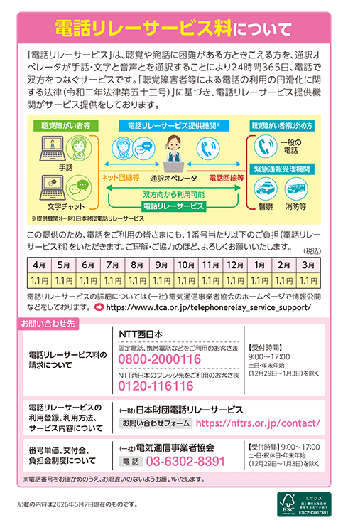 NTT西日本の電話料金請求書に同封の冊子「ハローインフォメーション」第161号のページ見本2
