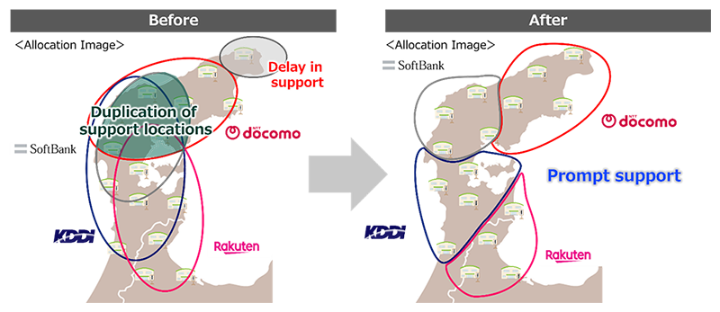 Area allocation for evacuation shelter support in disaster-stricken areas image