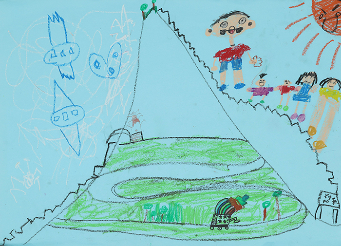 特賞（図画の部）1学年の部、伊江小学校　うちだ ゆうかさんの作品